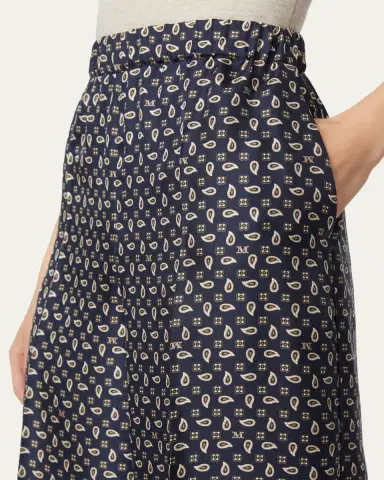 Max Mara Printed Wide-Leg Silk Trousers | Thumbnail 9