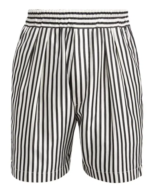 Men 's Fluid Striped Silk Lounge Shorts