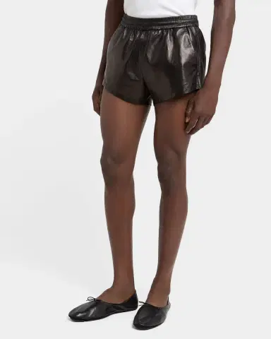 Tom Ford Men's Nappa Leather Mini Pull-On Shorts | Thumbnail 4