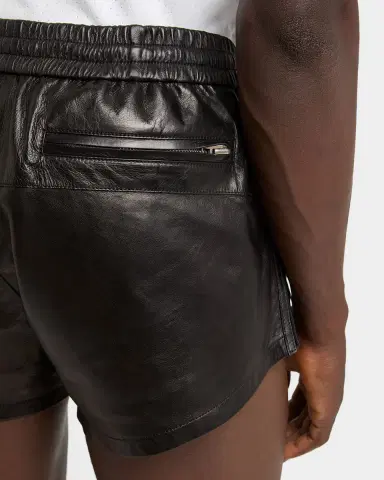 Tom Ford Men's Nappa Leather Mini Pull-On Shorts | Thumbnail 5