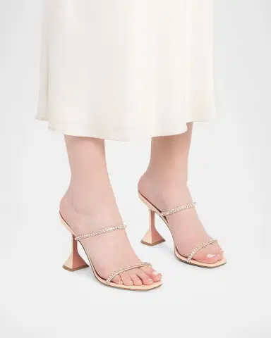 Amina Muaddi 95mm Gilda Patent Leather Mules | Thumbnail 2 Amina Muaddi 95mm Gilda Patent Leather Mules | Thumbnail 2