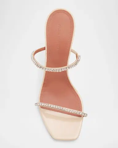 Amina Muaddi 95mm Gilda Patent Leather Mules | Thumbnail 6 Amina Muaddi 95mm Gilda Patent Leather Mules | Thumbnail 6