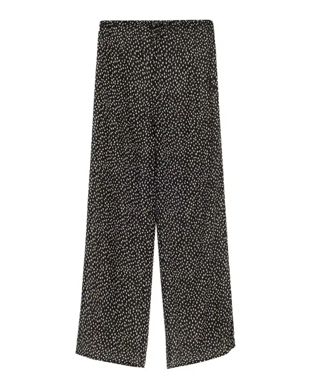 Nili Lotan Clea Spotted Silk Straight-Leg Pull-On Pants