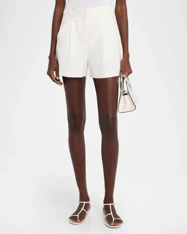 Veronica Beard Marbeau Pleated Shorts | Thumbnail 4