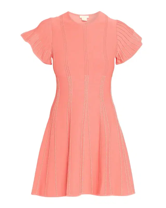 Maddy Dotted Flutter-Sleeve Mini Dress