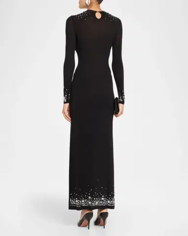 Rabanne Degrade Hotfix Jersey Long-Sleeve Maxi Dress | Thumbnail 2