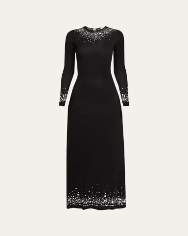 Rabanne Degrade Hotfix Jersey Long-Sleeve Maxi Dress | Thumbnail 5