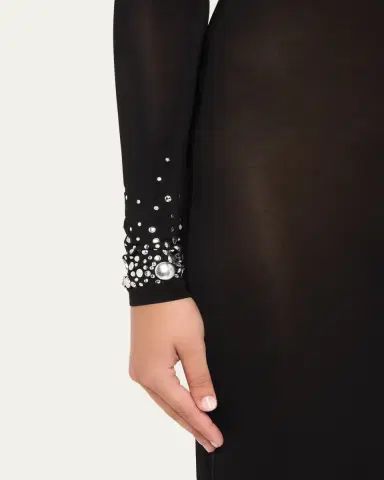 Rabanne Degrade Hotfix Jersey Long-Sleeve Maxi Dress | Thumbnail 8