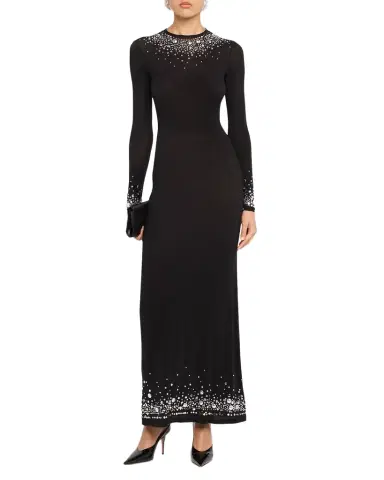 Rabanne Degrade Hotfix Jersey Long-Sleeve Maxi Dress | Thumbnail 1