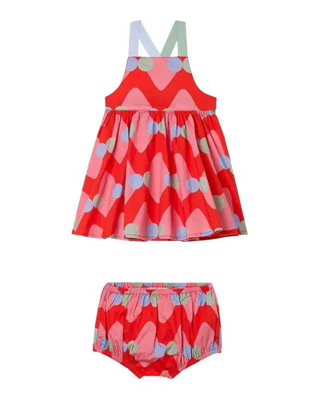 Girl 's Sleeveless Geo-Print Dress & Bloomers Set, Size -3