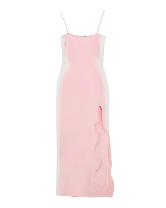Iris Flower Printed Wavy Slit Maxi Dress