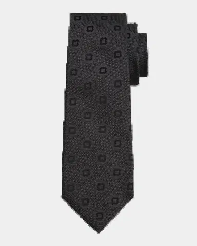 Kiton Men 's Geometric Silk Jacquard Tie | Thumbnail 2 Kiton Men 's Geometric Silk Jacquard Tie | Thumbnail 2