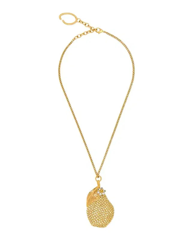 Pave Pear Pendant Necklace