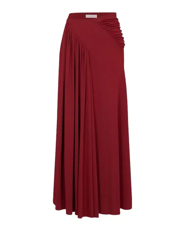 Side Ruched Maxi Skirt