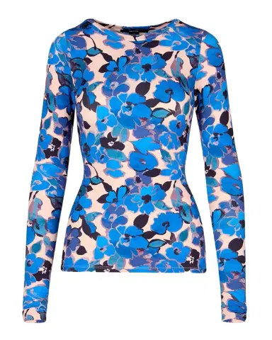 Smythe Floral Scrunch-Sleeve Crewneck Top | Thumbnail 1
