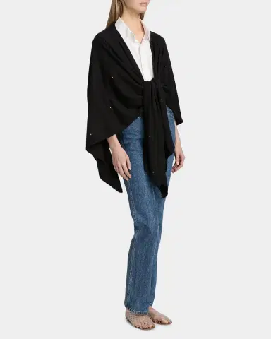 Carolyn Rowan Cotton Cashmere Crystal-Embellished Ruana | Thumbnail 6 Carolyn Rowan Cotton Cashmere Crystal-Embellished Ruana | Thumbnail 6