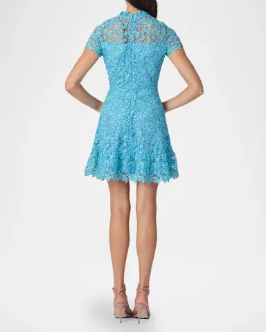 Shoshanna Harlow Flounce Floral Lace Mini Dress | Thumbnail 2