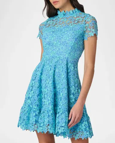 Shoshanna Harlow Flounce Floral Lace Mini Dress | Thumbnail 3