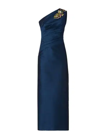 Shoshanna Como Sleeveless Beaded One-Shoulder Midi Dress | Thumbnail 1