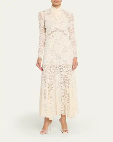 Rabanne Layered Lace Maxi Dress | Thumbnail 6
