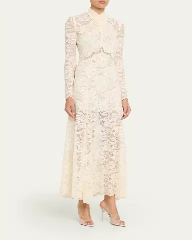 Rabanne Layered Lace Maxi Dress | Thumbnail 8