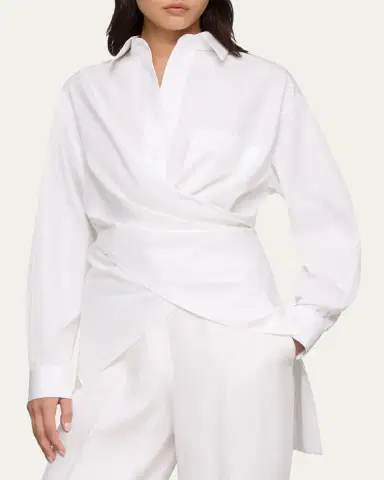 Lafayette 148 New York Convertible Long-Sleeve Poplin Shirt | Thumbnail 8 Lafayette 148 New York Convertible Long-Sleeve Poplin Shirt | Thumbnail 8
