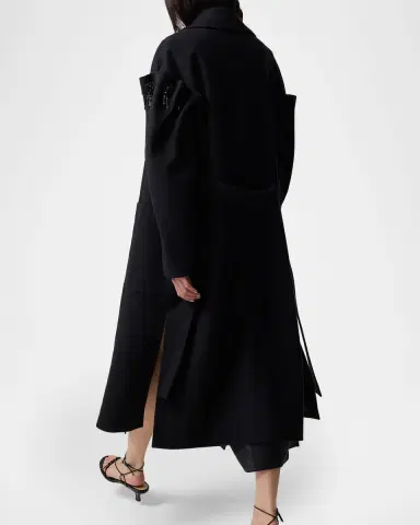 Akyn Studio Zaria Embellished Wool Maxi Coat | Thumbnail 3