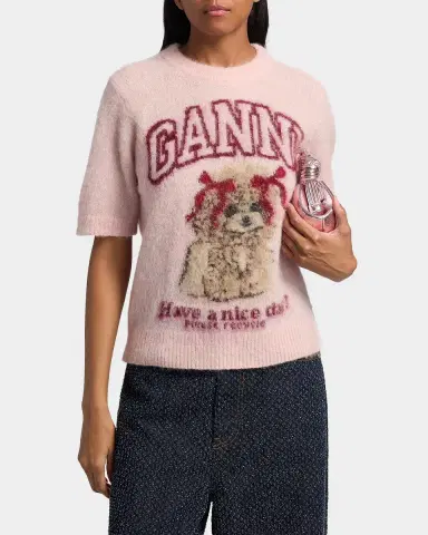 Ganni Brushed Alpaca Graphic Wool Sweater | Thumbnail 3 Ganni Brushed Alpaca Graphic Wool Sweater | Thumbnail 3