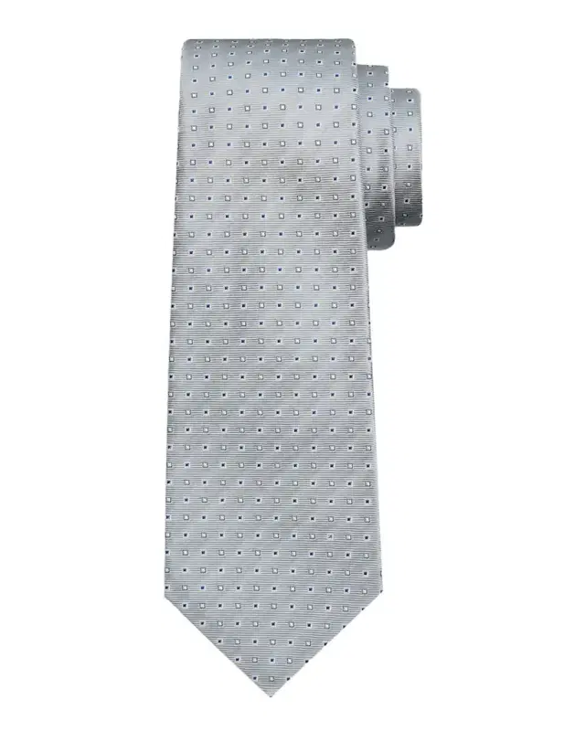 Kiton Men 's Micro-Geometric Jacquard Silk 7-Fold Tie