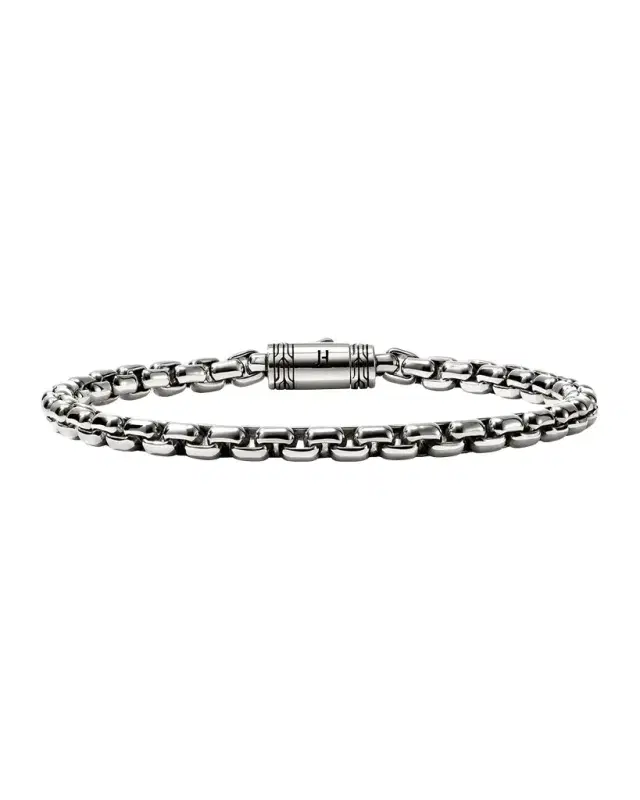 Men 's Sterling Silver Box Chain Bracelet, 4.8mm