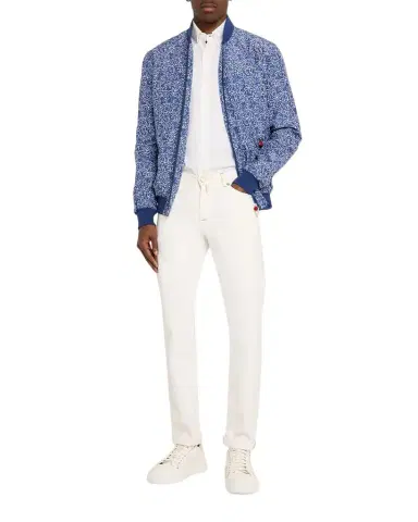 Kiton Men 's Floral Print Ribbed-Trim Blouson | Thumbnail 1 Kiton Men 's Floral Print Ribbed-Trim Blouson | Thumbnail 1