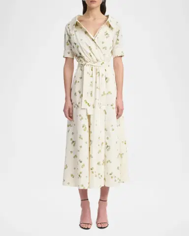 Altuzarra Lydia Floral-Print Waist-Tie Midi Dress | Thumbnail 2 Altuzarra Lydia Floral-Print Waist-Tie Midi Dress | Thumbnail 2