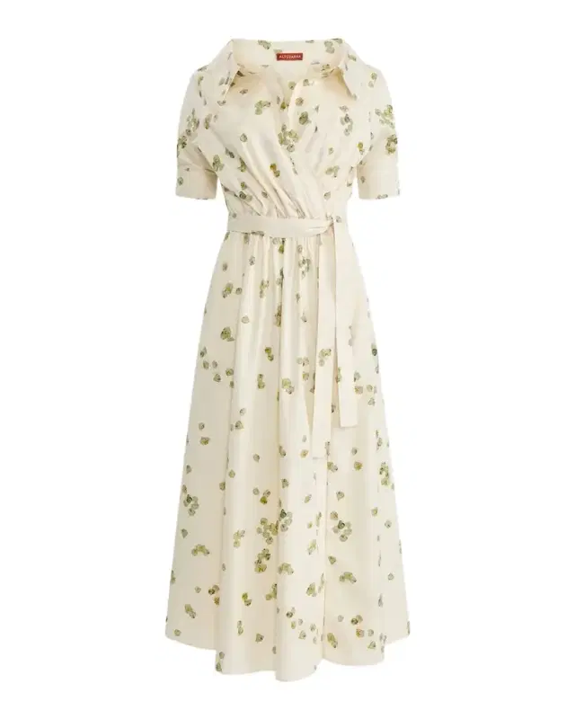Lydia Floral-Print Waist-Tie Midi Dress
