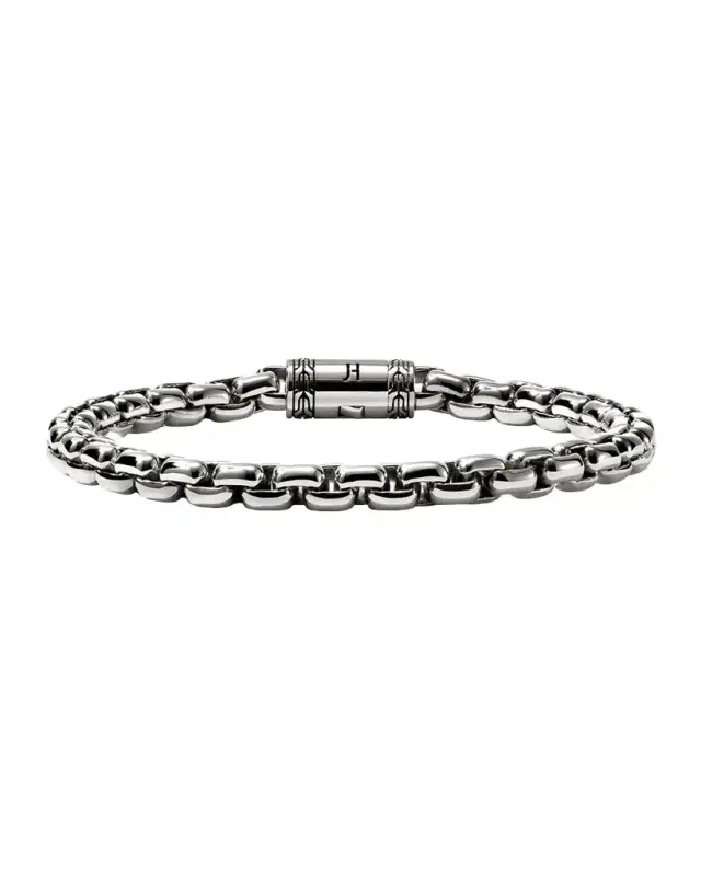 Men 's Sterling Silver Box Chain Bracelet, 6mm
