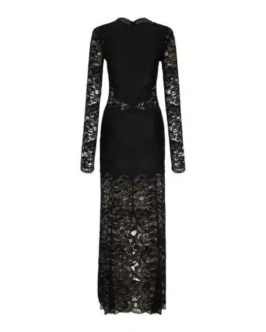 Rabanne Long-Sleeve Stretch Lace Jersey Maxi Dress | Thumbnail 1 Rabanne Long-Sleeve Stretch Lace Jersey Maxi Dress | Thumbnail 1