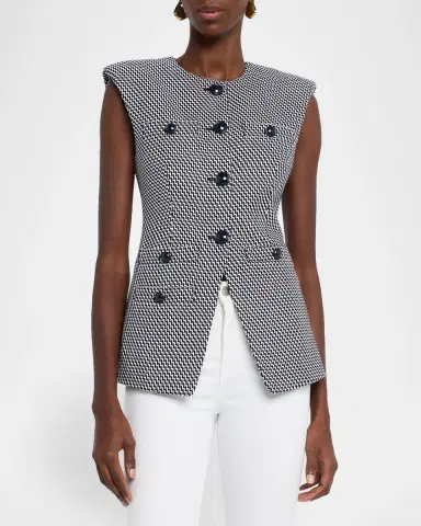 Veronica Beard Tamara Single-Breasted Split-Hem Vest | Thumbnail 4 Veronica Beard Tamara Single-Breasted Split-Hem Vest | Thumbnail 4