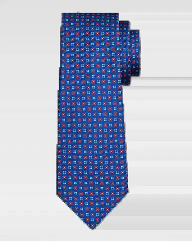 Kiton Men's Micro-Geometric Floral Silk 7-Fold Tie | Thumbnail 2