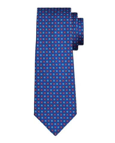Kiton Men's Micro-Geometric Floral Silk 7-Fold Tie | Thumbnail 1