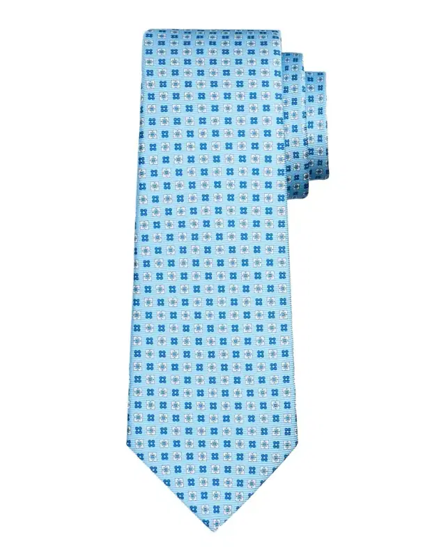 Men 's Geometric Floral Silk 7-Fold Tie