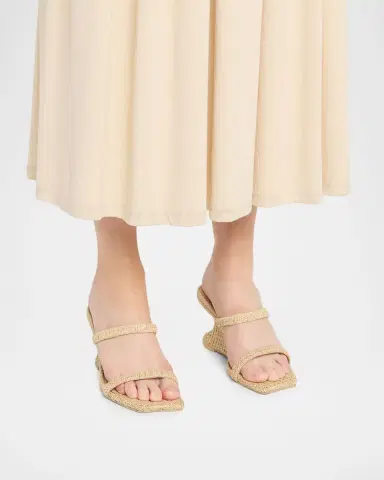 Cult Gaia Raven Straw Wedge Sandals | Thumbnail 2 Cult Gaia Raven Straw Wedge Sandals | Thumbnail 2