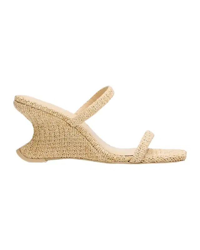 Raven Straw Wedge Sandals