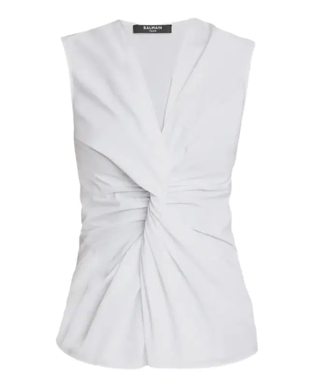 Twisted Cotton Sleeveless Top