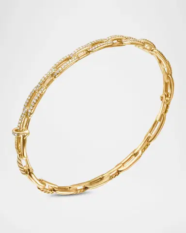 David Yurman Stax Chain Link Bracelet with Diamonds in 18K Yellow Gold, 4mm | Thumbnail 3