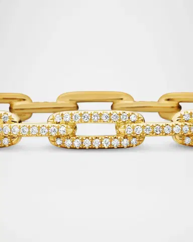 David Yurman Stax Chain Link Bracelet with Diamonds in 18K Yellow Gold, 4mm | Thumbnail 4