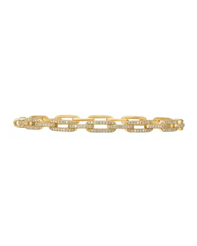 David Yurman Stax Chain Link Bracelet with Diamonds in 18K Yellow Gold, 4mm | Thumbnail 1