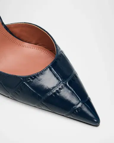 Amina Muaddi 95mm Holli Croc-Embossed Leather Slingback Pumps | Thumbnail 4 Amina Muaddi 95mm Holli Croc-Embossed Leather Slingback Pumps | Thumbnail 4