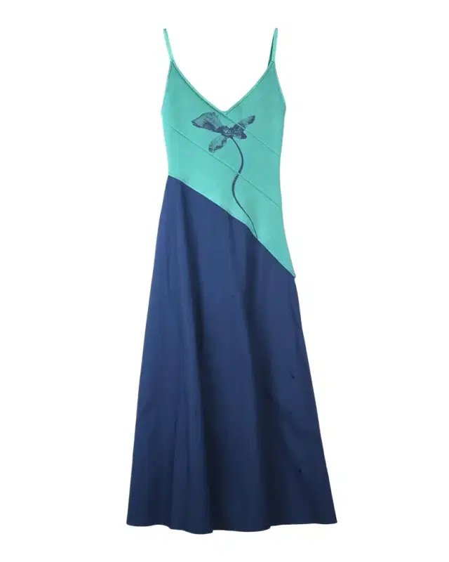 Barley Mixed-Media Maxi Dress