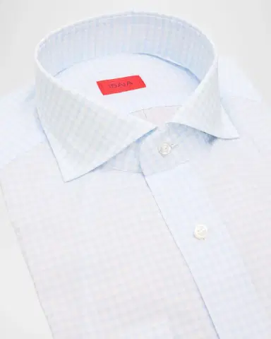 Isaia Men's Grid Check Cotton Dress Shirt | Thumbnail 2