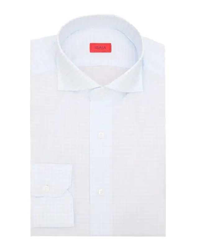 Isaia Men 's Grid Check Cotton Dress Shirt
