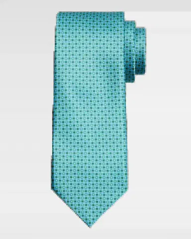 Stefano Ricci Men's Micro-Floral Geometric Silk Tie | Thumbnail 2